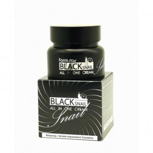 FARMSTAY Black Snail All In One Cream/Многофункциональный крем с муцином черной улитки 100 мл.