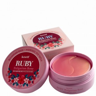 KOELF Ruby Bulgarian Rose Hydrogel Eye Patch/Патчи гидрогелевые с болгарской розой и рубиновой пудрой 60 шт.