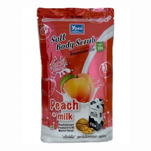 YOKO Salt Body Scrub Peach+Milk / Скраб для тела c молочными протеинами и персиком 350 г.