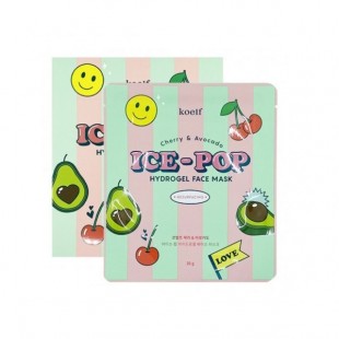 KOELF Cherry & Avocado Ice-Pop Hydrogel Face Mask/Гидрогелевая маска с экстрактом вишни и авокадо 30 г.