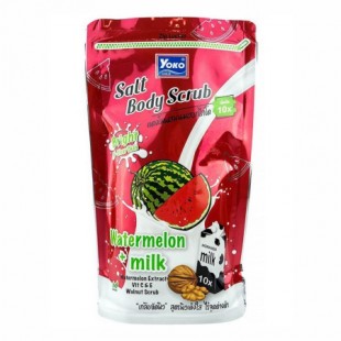 YOKO Salt Body Scrub Watermelon+Milk/Скраб для тела с молочными протеинами и арбузом 350 г.