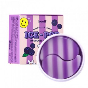 KOELF Blueberry & Cream Ice Pop Hydrogel Eye Mask/Патчи гидрогелевые с черникой и сливками 60 шт./30 пар