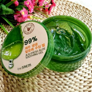 THE SAEM Jeju Fresh Aloe Soothing Gel 99 % / Универсальный гель алоэ для лица и тела 300 мл.